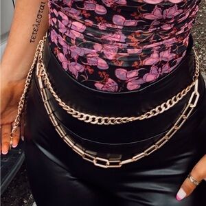 Gold Chain Layered Waist Belt - Women Accessories